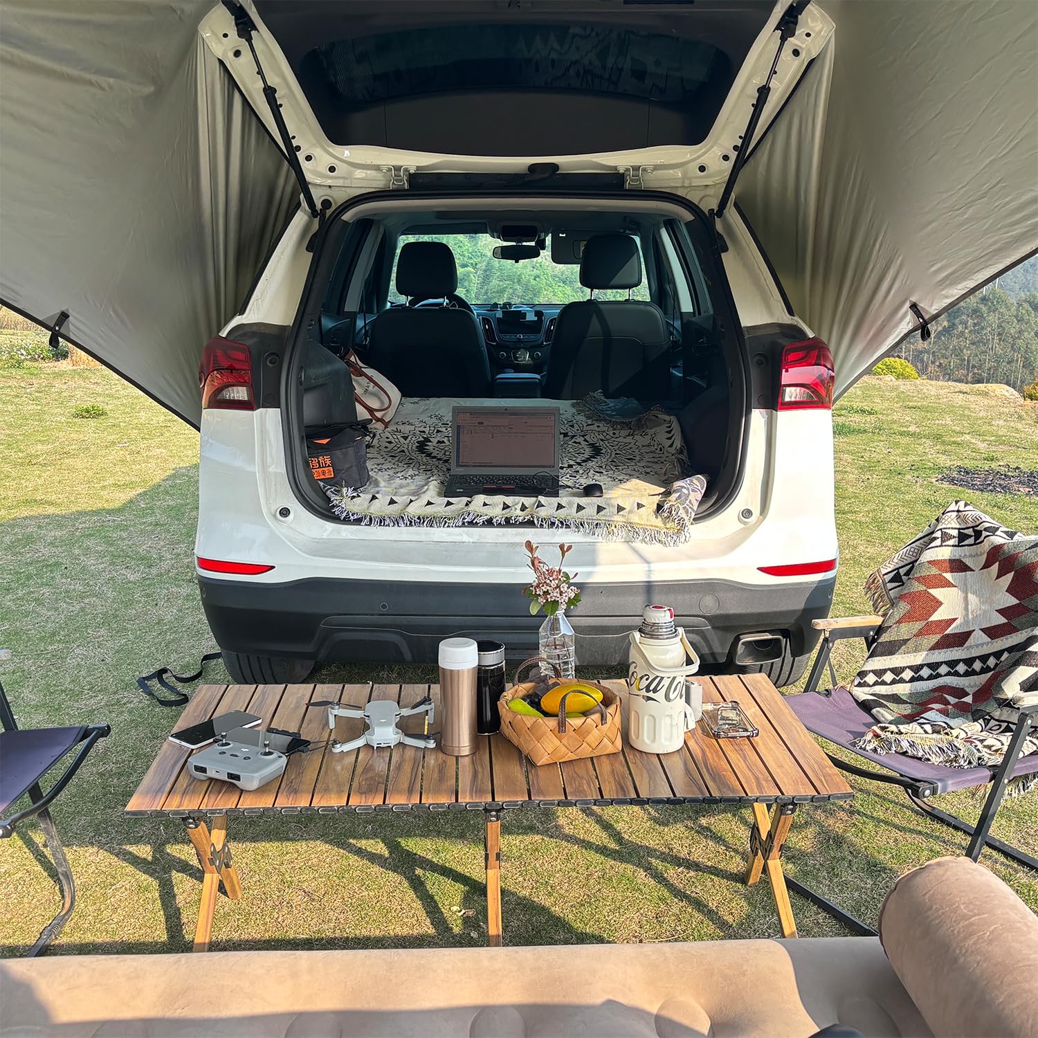 Top Lander Car Awning Camping Suv Sun Shelter Waterproof Universal Tent Canopy Anti-Uv For Van Campervan Caravan Truck Vehicle (
