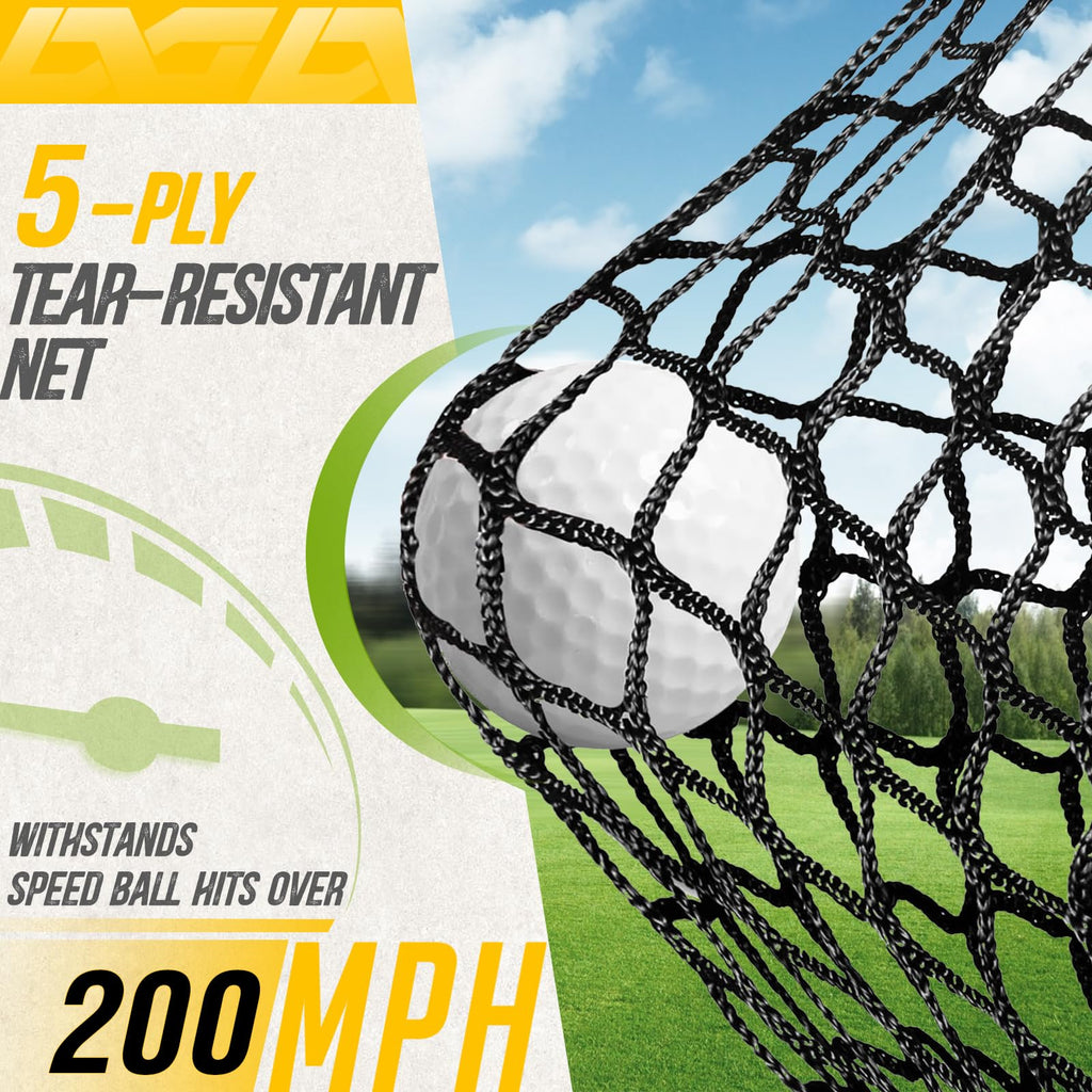 Podiumax 10X7Ft Golf Hitting Net  Driving Range For Backyard & Indoor  Also Suitable For Soccer, Baseball, Softball Practice Wit