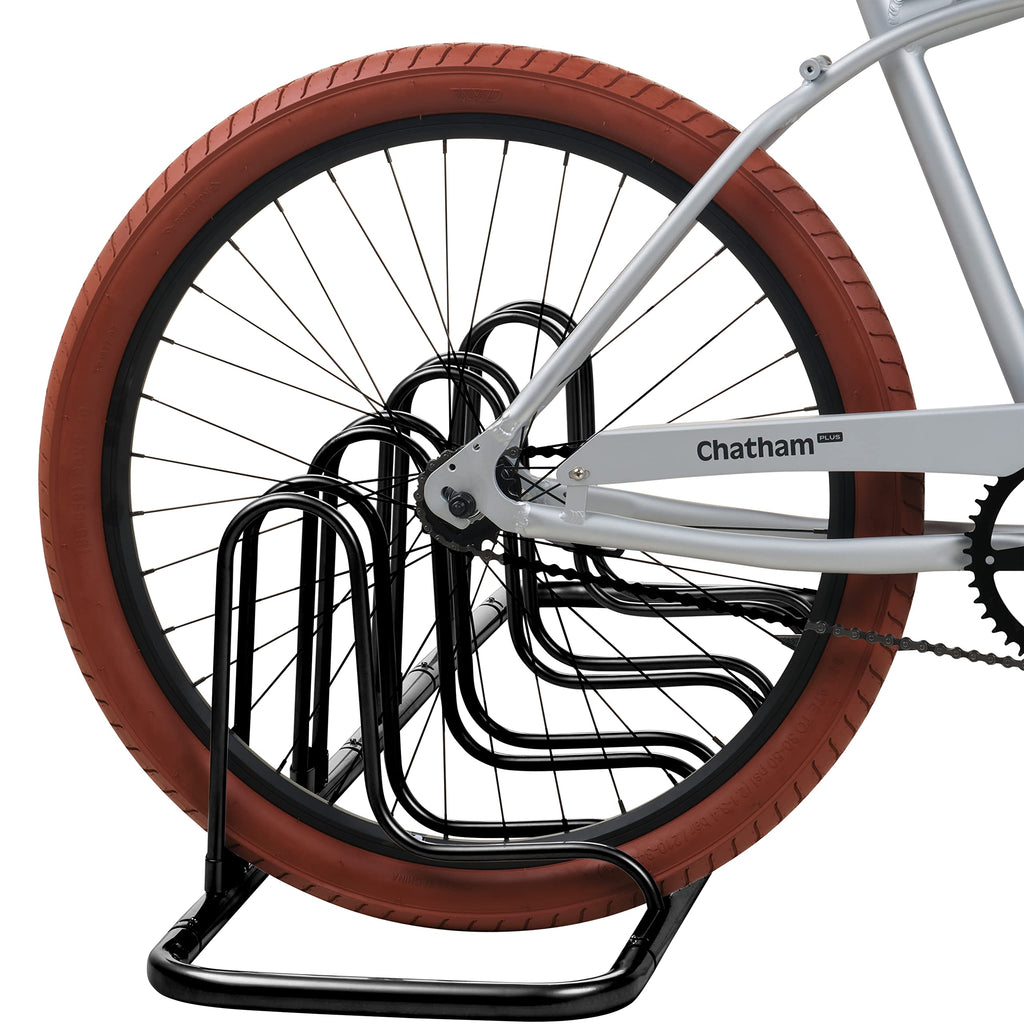Retrospec Stash Garage Bike Rack, Weather Resistant Fine Powder Steel Coating Fits Wheels up to 3, Black, 4-Bike Rack L:59 x W