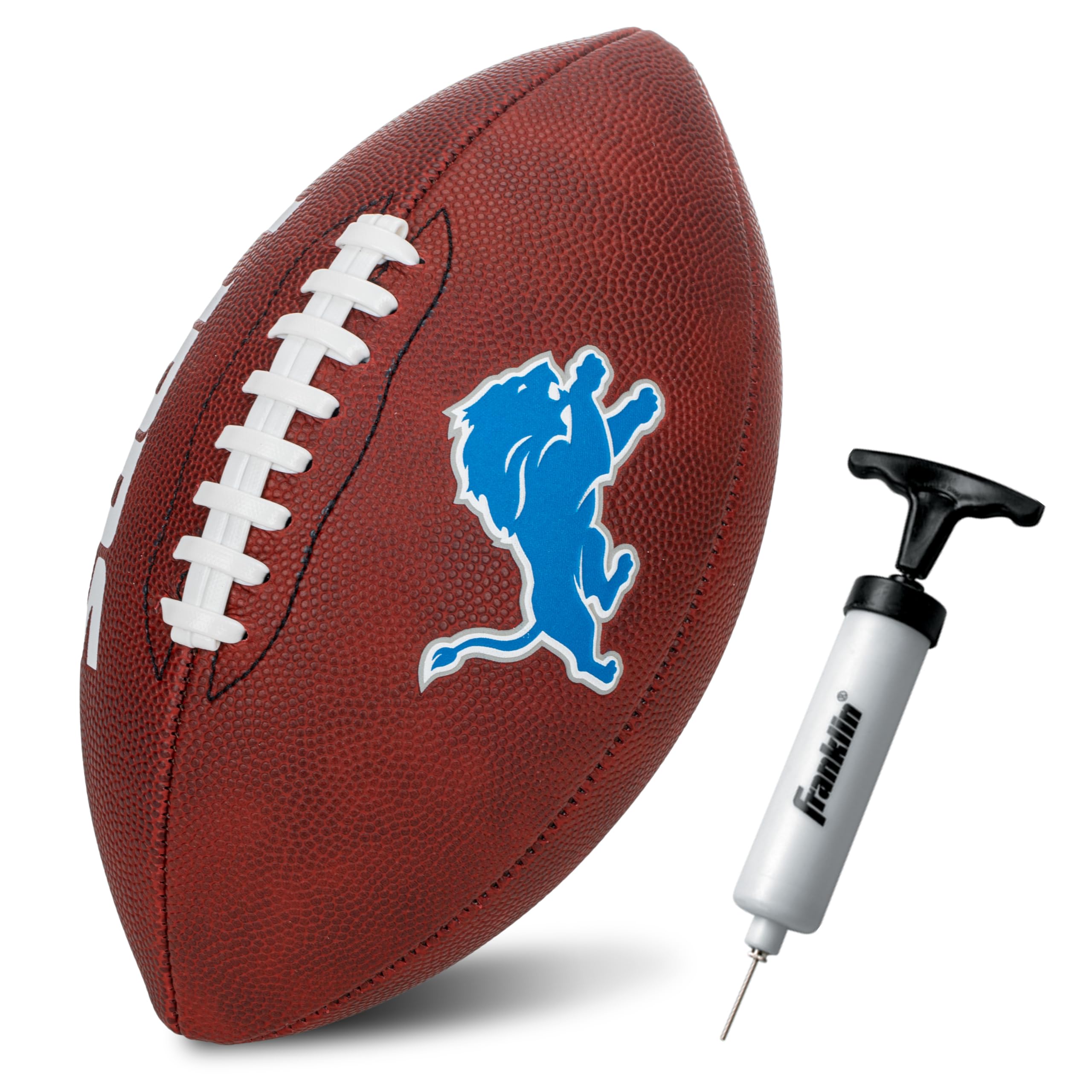 Franklin Sports Nfl Detroit Lions Football - Youth Junior Size Football For Kids - Official Nfl Team Logo + Colors Youth Ball -