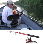 Telescopic Fishing Pole Reel Combo, 2Pcs 5.9Ft Collapsible Rods, 2Pcs Spinning Reels, Fishing Lures Hooks, Fishing Tackle Bag Al