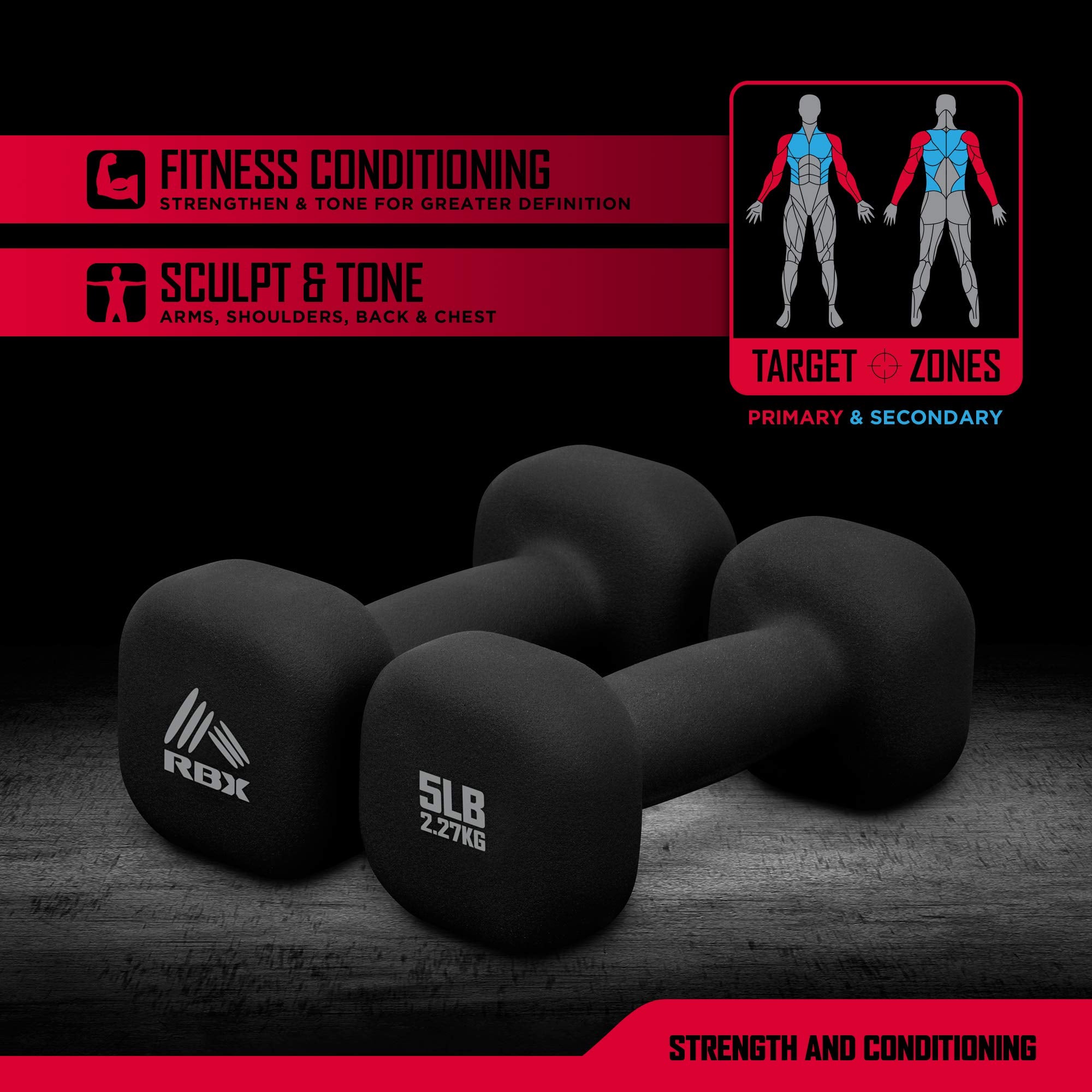 Rbx  Sculpt And Tone Hand Weights - 5Lb/10Lb Pair