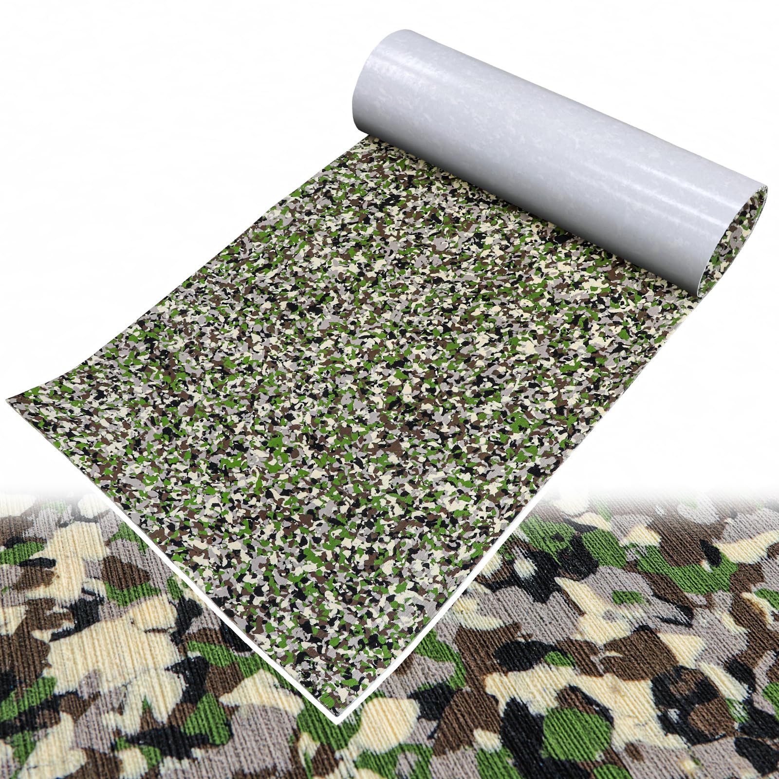 Hjdeck Eva Foam Boat Decking Camo Sheet 47.2''X 16.1'' Camouflage Kayak Flooring Marine Mat With Adhesive, Non Skid Adhesive Mot