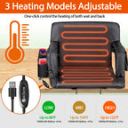 Nova Microdermabrasion Heated Stadium Seats For Bleachers W/Back Support Padded Cushion Portable 2 Pack Reclining Bleacher Seats