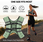 APEXUP 15lbs Weighted Vest Men Women, Weight Vest for Women Workout Equipment for Strength Training Running (Mint)