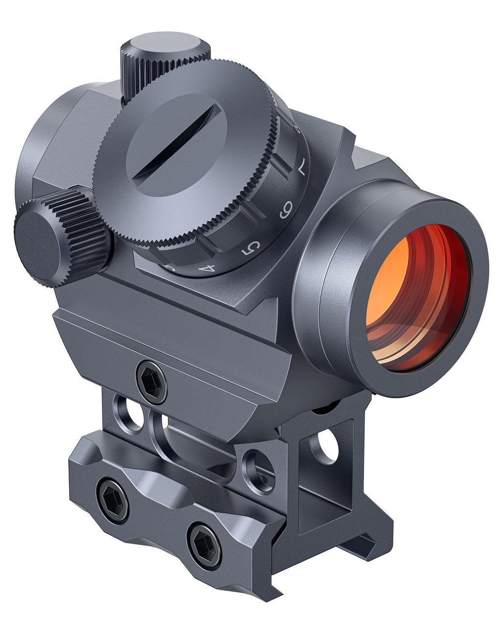 MidTen 2MOA Red Dot Sight, 1x25mm Reflex Sight Waterproof & Shockproof & Fog-Proof Red Dot Scope with 1 inch Riser Mount, Grey