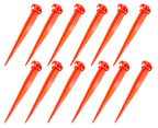 16'' 12 Pcs Tent Pegs Garden Stakes Durable And Strong Plastic Tent Stakes For Beach Mat, Camping, Hiking, Garden, Landscape Sta
