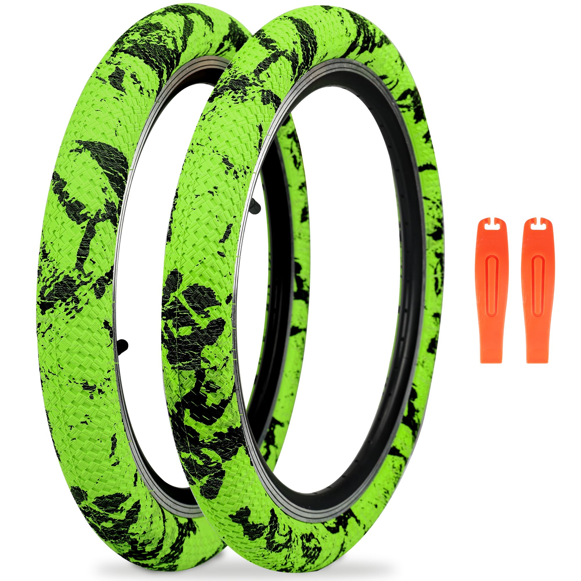 WEEROCK Bike Tire 20 Inch Camouflage Tire 2 Pack 20 x 2.1 (56-406) Folding Bead Replacement Tyre for 20 Inch Bicycles, MTB, Moun