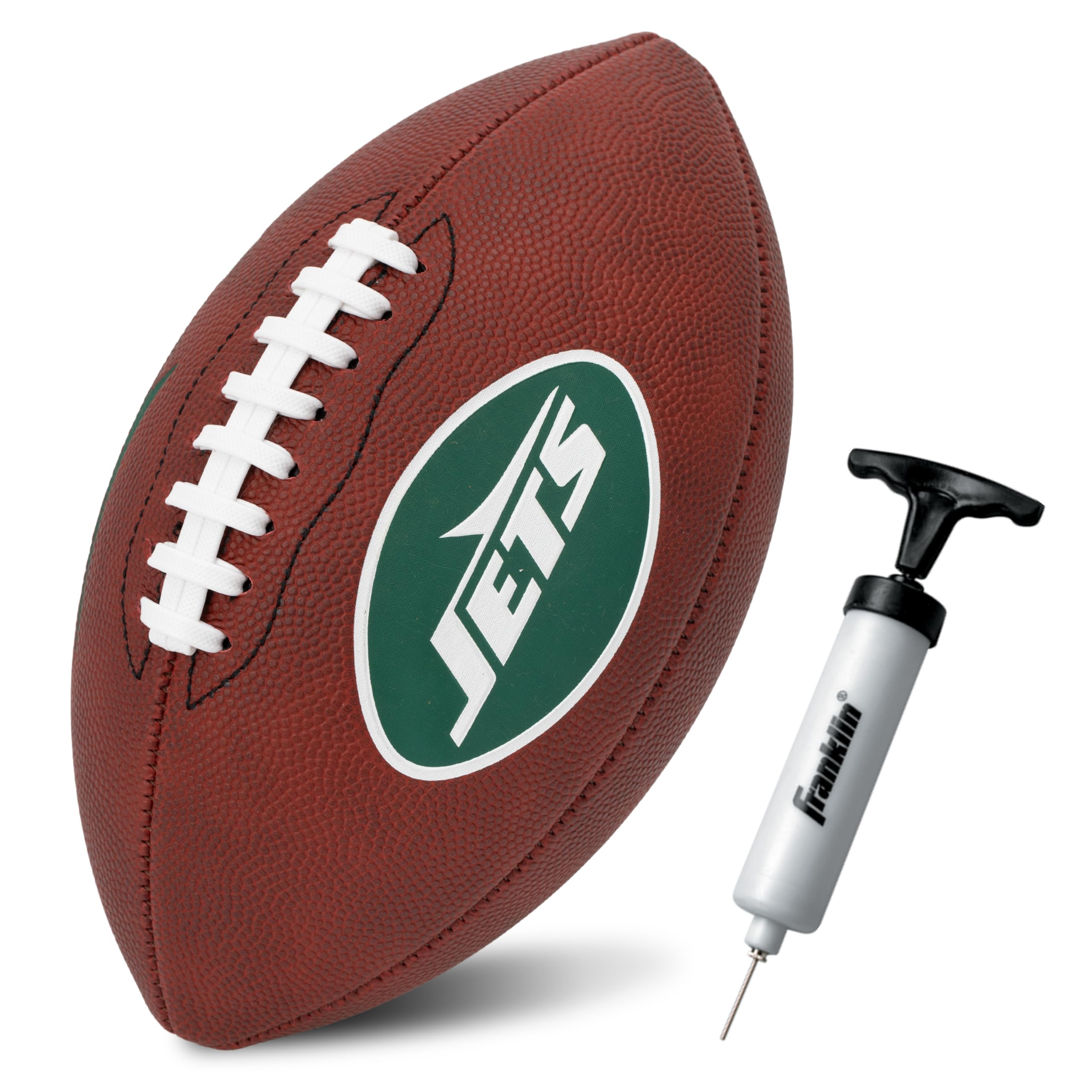 Franklin Sports Nfl New York Jets Football - Youth Junior Size Football For Kids - Official Nfl Team Logo + Colors Youth Ball -