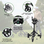 Kvv Electric Golf Push Cart With Remote Control, Smallest Folding Size, Suitable For All Terrains, Lightweight And Super Compact