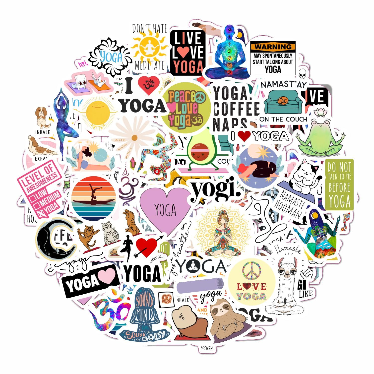 100Pcs Yoga Stickers And Decals, Yoga Gifts For Women, Yoga Gifts For Yoga Instructor, Yoga Lover, Yoga Gifts For Mom, Yoga Stic