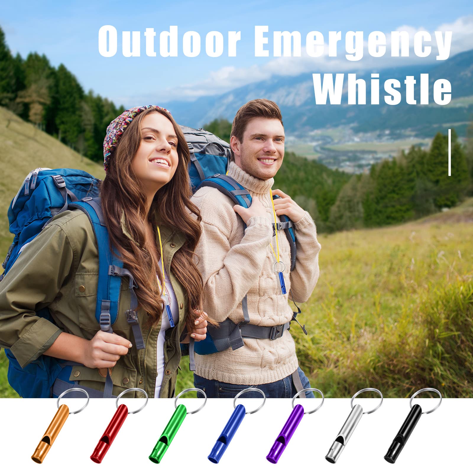 Konohan 105 Aluminum Emergency Whistle With Keychain Safety Survival Whistle Sturdy Light Whistle Keychain Whistle Loud Sound Ca
