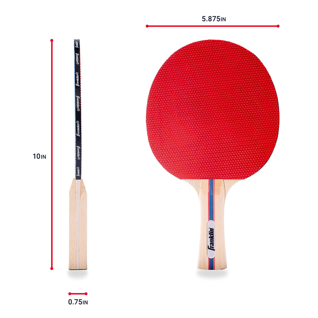 Franklin Sports Ping Pong Paddle Set With Balls - 2 Player Table Tennis Paddle Kit With (2) Paddles + (3) Balls Included - Red +