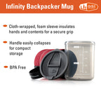 Gsi Outdoors Backpacker Neoprene Mug I Infinity Lightweight Bpa-Free Mug For Camping & Outdoors, 17 Unces