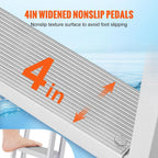 Vevor Retractable Dock Ladder 5 Steps, Aluminum Sliding Pontoon Boat Ladder With 48''-60'' Adjustable Height, 4'' Wide Nonslip P
