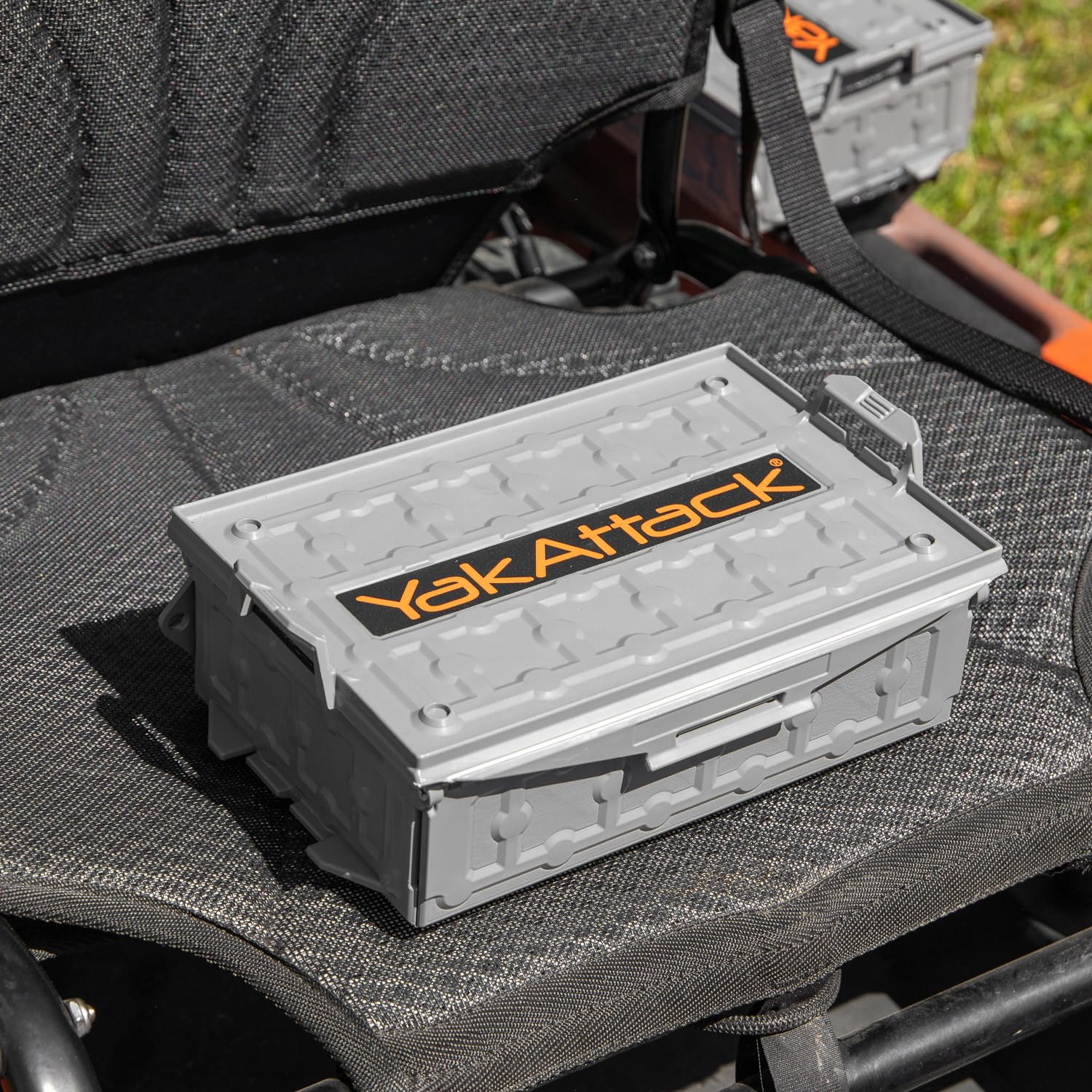 Yakattack Tracpak Stackable Storage Box - Battleship Grey | Kayak Fishing Gear Storage | Fits Geartrac & Mightymount | Kayak Acc