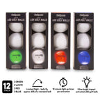 Gosports Light Up Led Golf Balls 12 Pack - Impact Activated With 10 Minute Timer