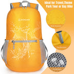 Zomake Ultra Lightweight Hiking Backpack 20L - Packable Small Backpacks Water Resistant Daypack For Women Men(Yellow New)