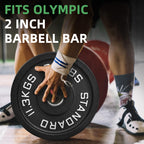 Fitvids Olympic Cast Iron 2-Inch Weight Plate For Strength Training & Weightlifting, Multiple Weights Available, 25Lb (Pair)