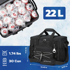 Maelstrom Soft Cooler Bag - 30 Can Collapsible, Insulated Ice Chest For Camping, Kayaking, Beach - Black