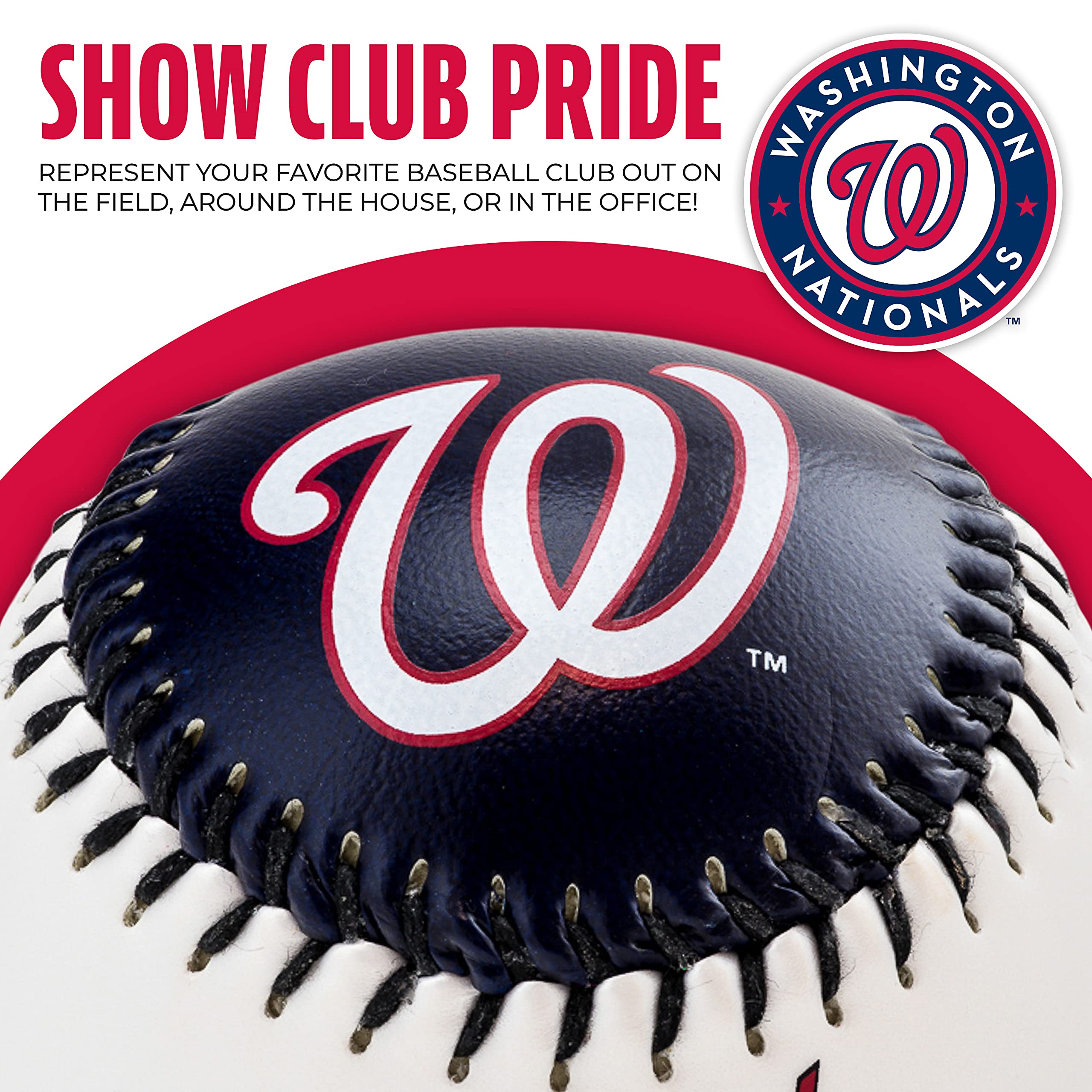 Franklin Sports Washington Nationals Mlb Team Baseball - Mlb Team Logo Soft Baseballs - Toy Baseball For Kids - Great Decoration