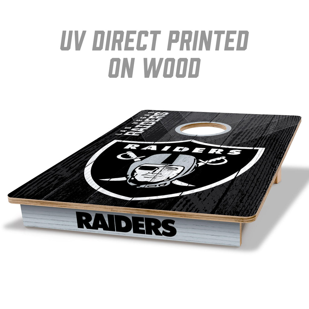 YouTheFan NFL Las Vegas Raiders 2 x 3 Wood Cornhole Game with Logo Bags