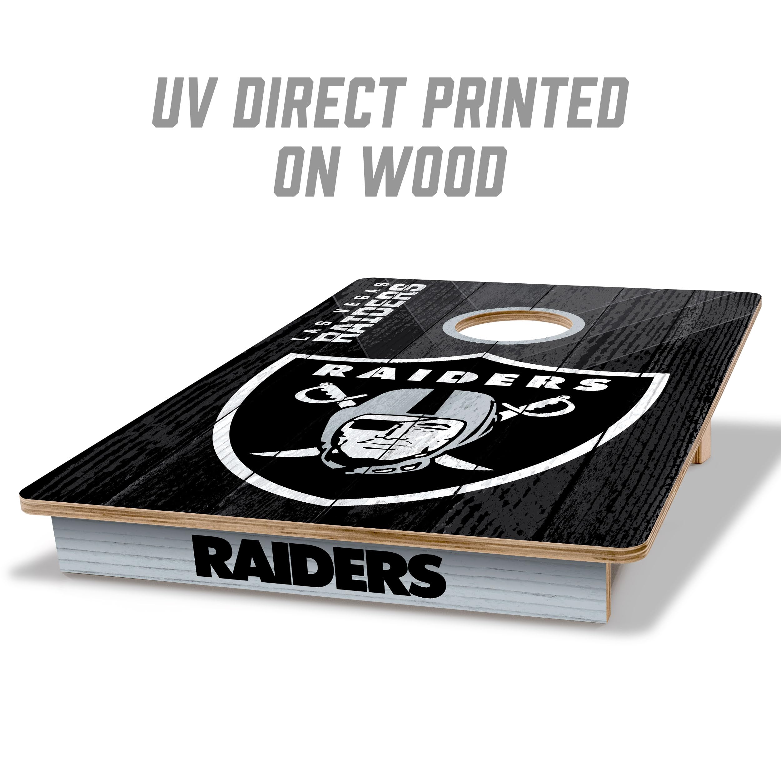 YouTheFan NFL Las Vegas Raiders 2 x 3 Wood Cornhole Game with Logo Bags