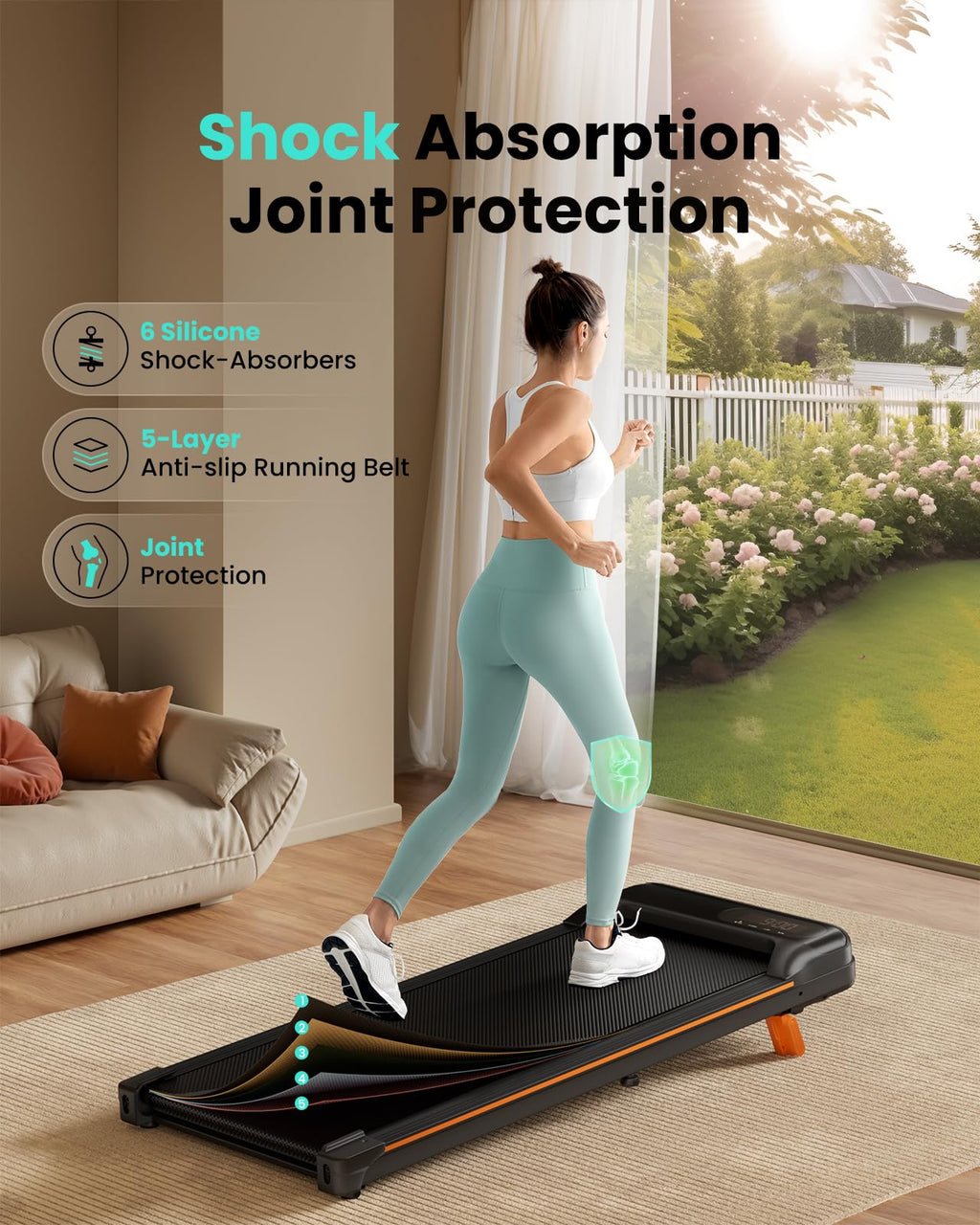 Abonow Walking Pad, Under Desk Treadmill With Incline For Home Office 2.5Hp Portable Walking Treadmill With 280 Lbs Weight Capac