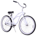 Firmstrong Urban Women'S Beach Cruiser Bike, Single Speed Bicycle, 26 Inch Wheels, Aluminum, White