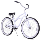 Firmstrong Urban Women'S Beach Cruiser Bike, Single Speed Bicycle, 26 Inch Wheels, Aluminum, White