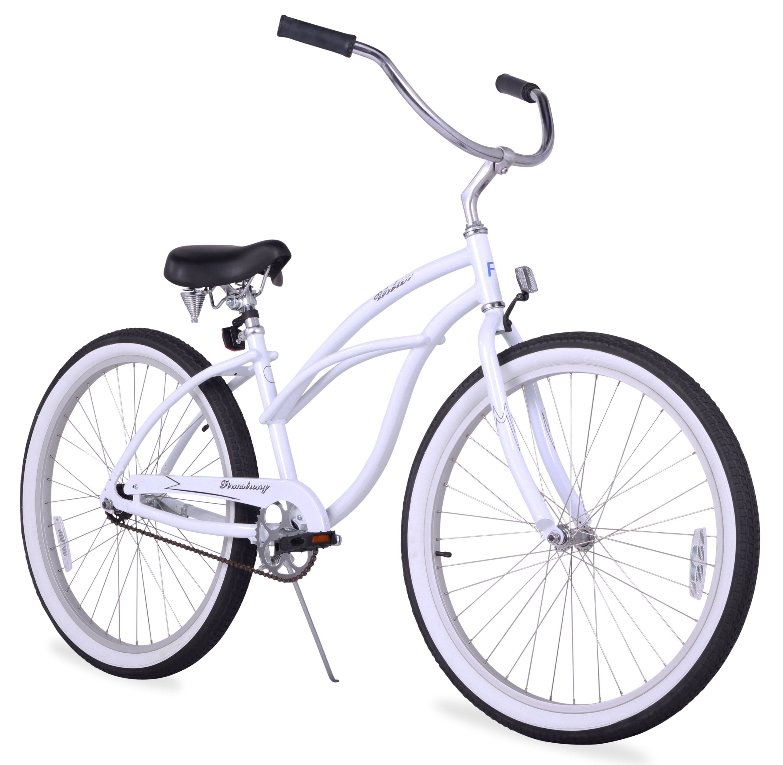 Firmstrong Urban Women'S Beach Cruiser Bike, Single Speed Bicycle, 26 Inch Wheels, Aluminum, White