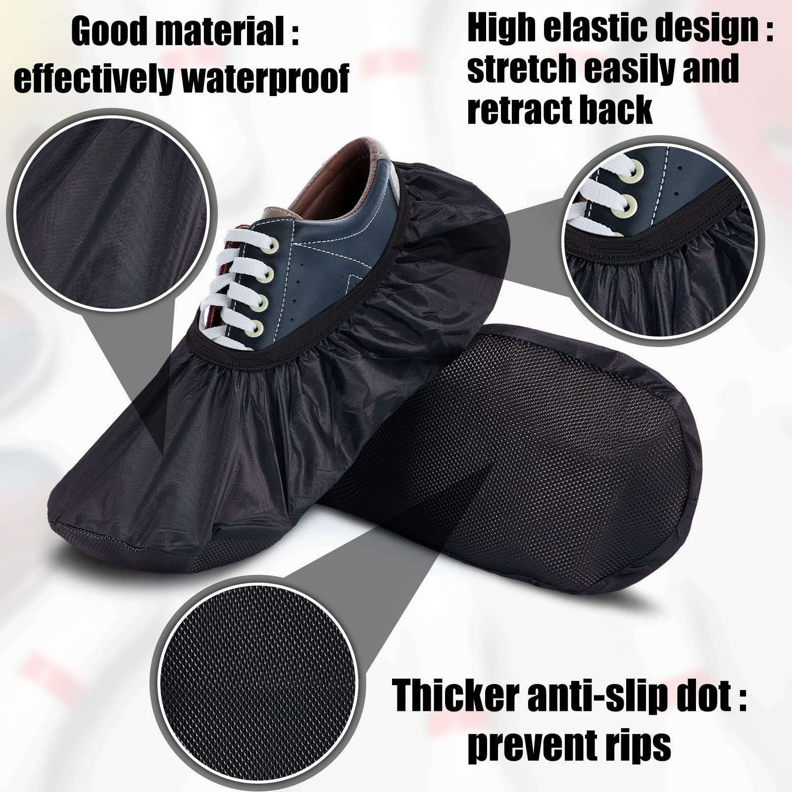 2 Pieces Bowling Shoe Covers Sports Bowling Equipment Men Shoe Covers Women Shoe Protector Covers Polyester Shoe Accessories For