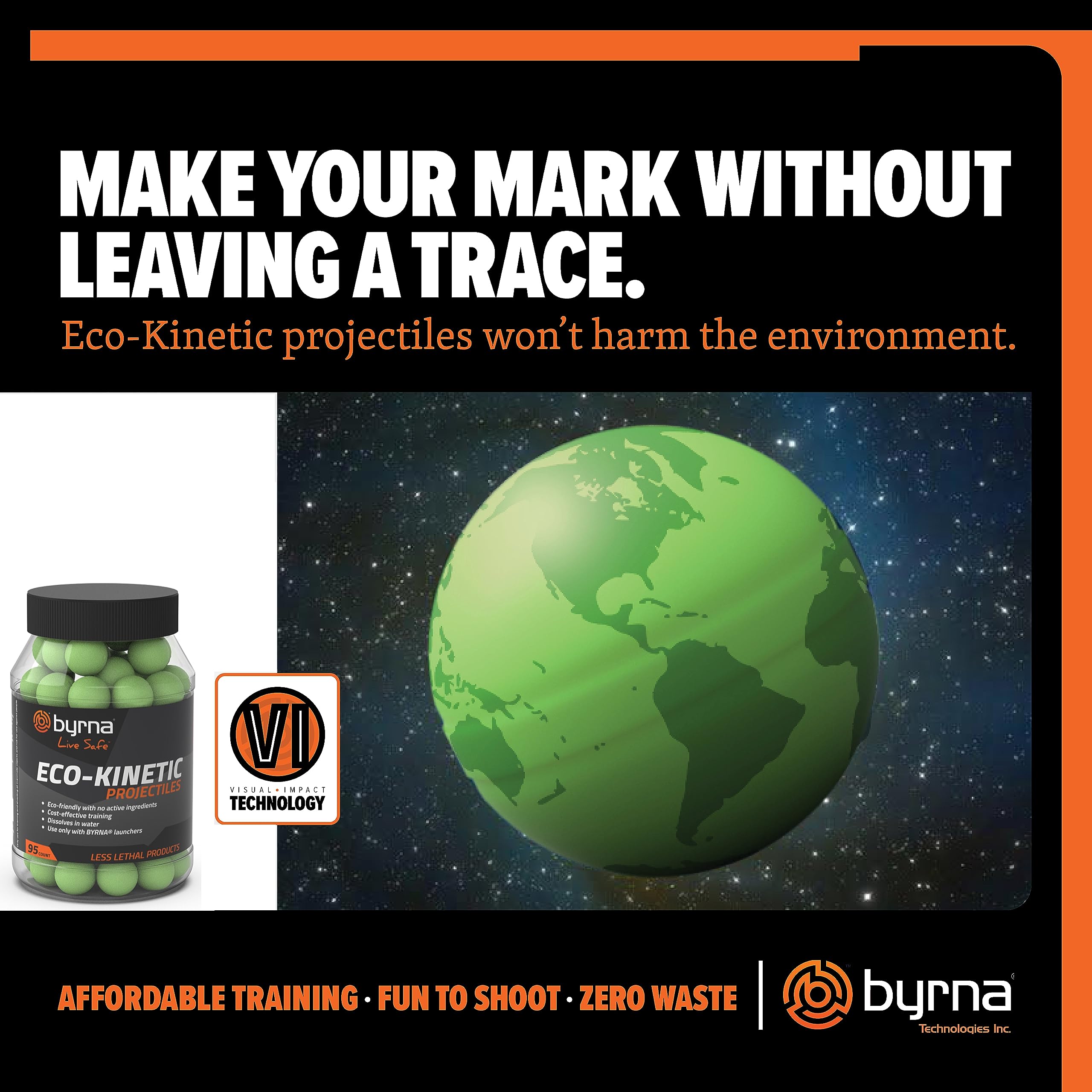 Byrna Eco-Kinetic Projectiles - Training & Recreational Projectile Rounds For Byrna Launchers With Visual Impact Technology - Wa