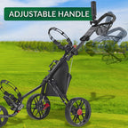 Caddytek Caddylite 115 V3 3 Wheel Golf Push Cart - Superlite Deluxe, Lightweight, Easy To Fold Caddy Cart Pushcart, Black