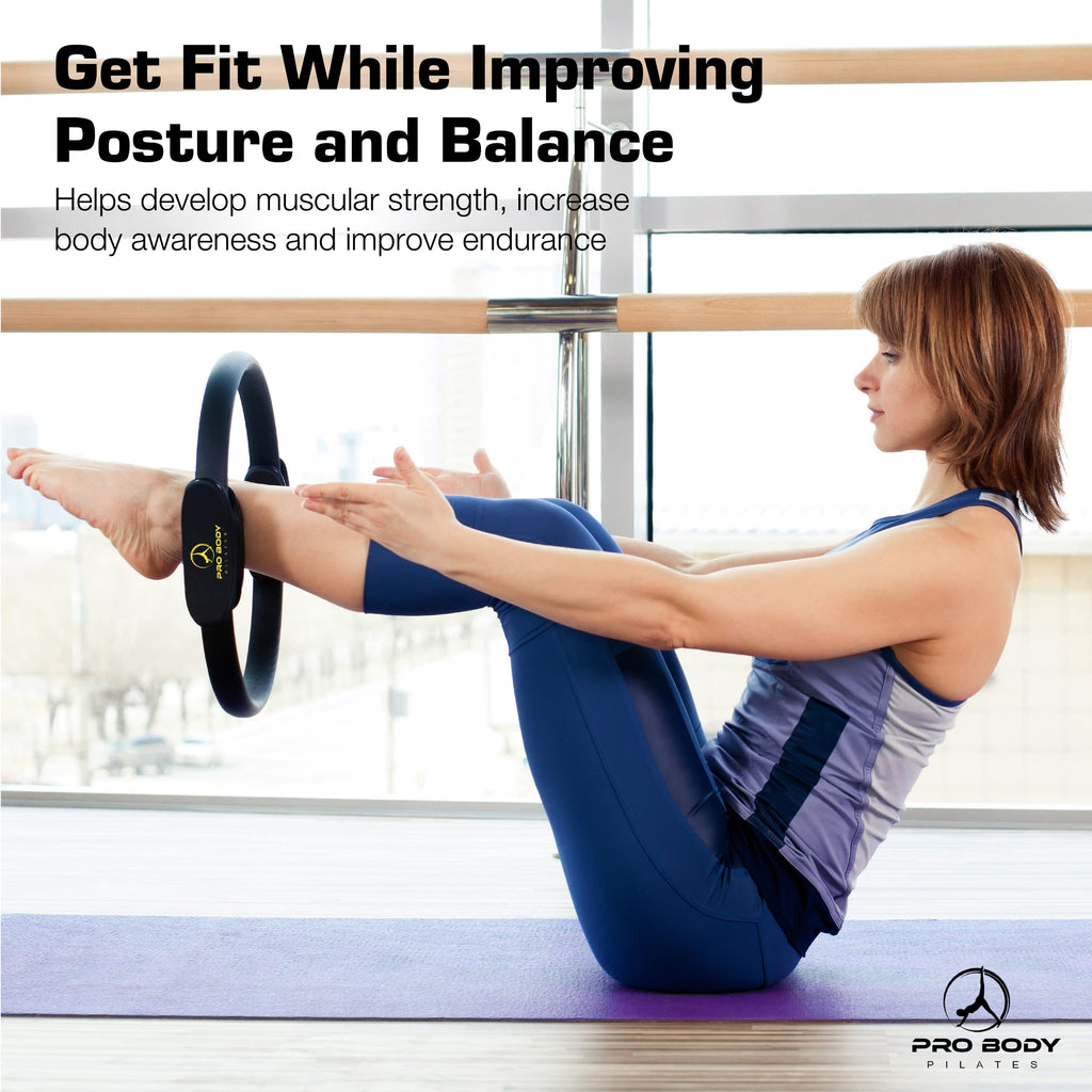 ProBody Pilates Fitness Circle - 14 Inch Pilates Ring for Yoga and Other Workouts, Focusing on Toning Inner Thighs, Arms, Core a
