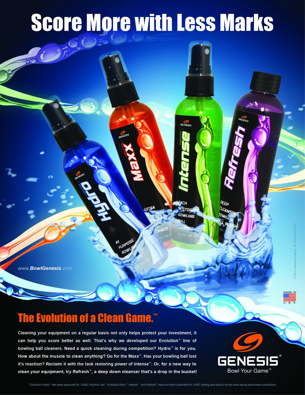 Genesis Evolution Intense Bowling Ball Restoring Cleaner - 4 Ounce Bottle