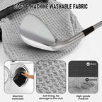XINQIDAI Golf Club and Golf Ball Cleaning Bag - Cleans Club Grooves, Golf Bag Accessories,Waterproof Clean Face Tech, Detachable