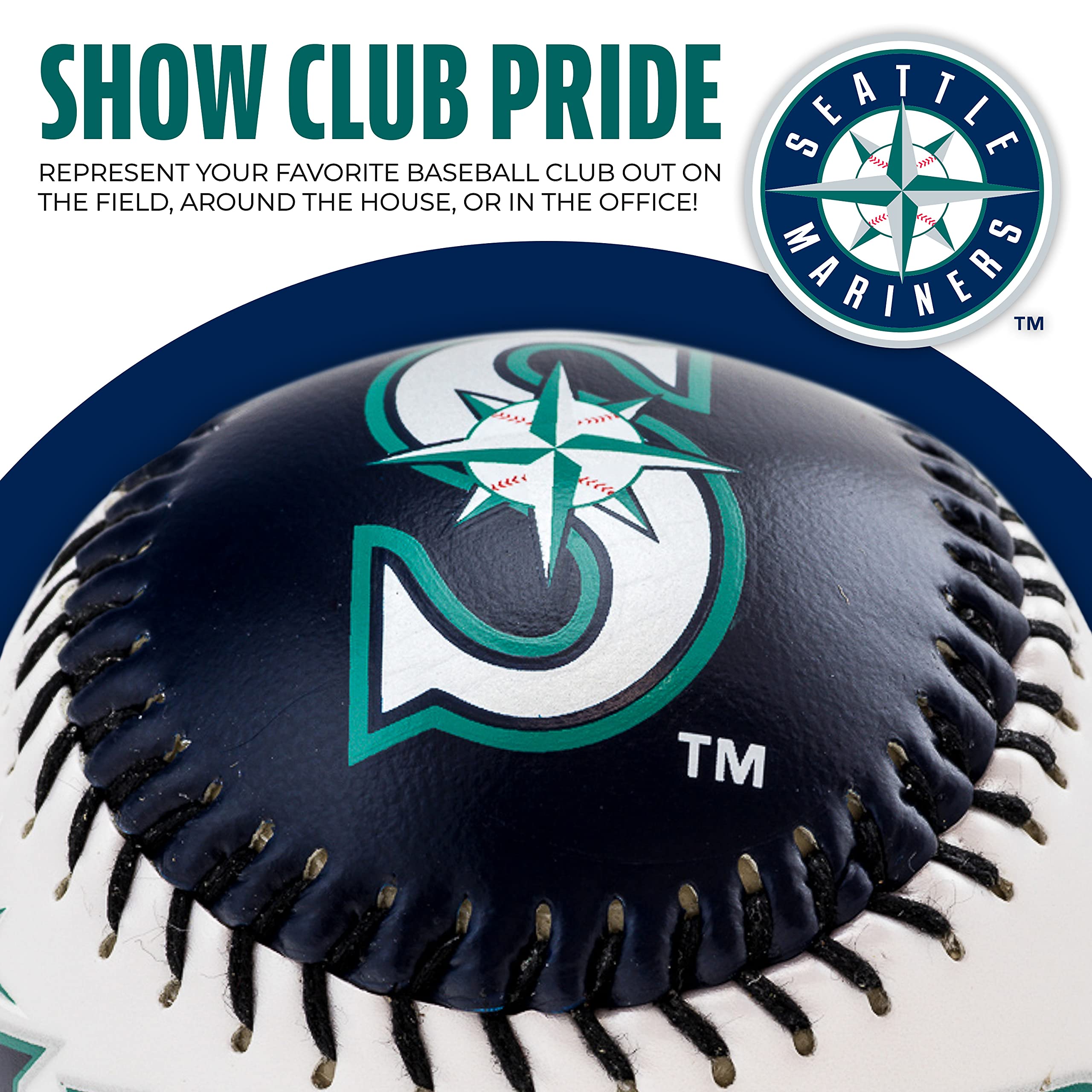 Franklin Sports Seattle Mariners Mlb Team Baseball - Mlb Team Logo Soft Baseballs - Toy Baseball For Kids - Great Decoration For