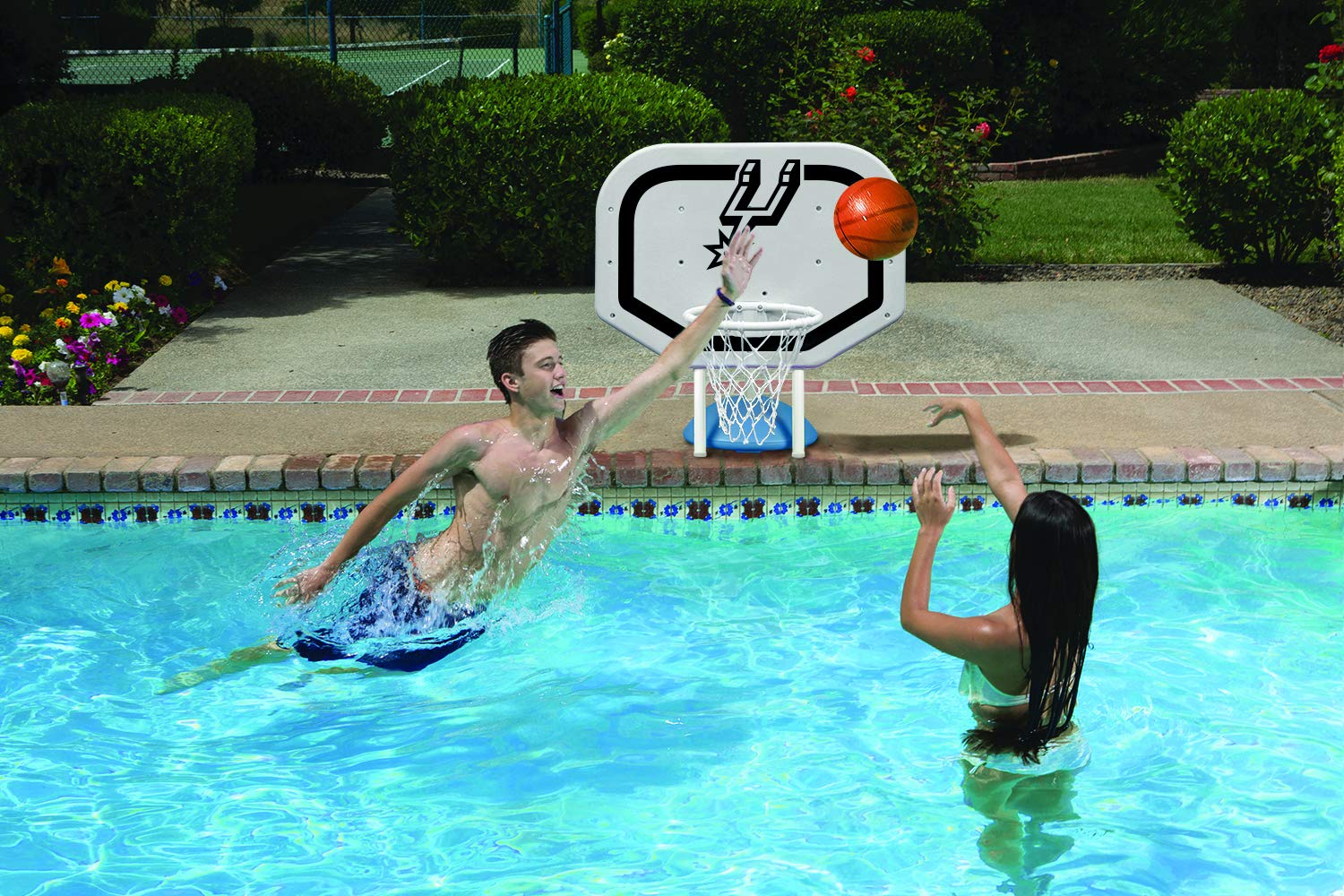 Poolmaster 72958 San Antonio Spurs Nba Pro Rebounder-Style Poolside Basketball Game