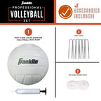 Franklin Sports Volleyball Set - Backyard Volleyball Net With Ball, Portable Net & Ground Stakes - Beach Or Backyard Outdoor Gam