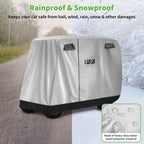 10L0L Universal 2-4 Passenger Golf Cart Cover For Ezgo, Club Car And Yamaha, Waterproof Sunproof And Durable, Silver White
