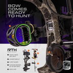 Bear Archery Royale Ready To Hunt Compound Bow Package For Adults And Youth, Right Hand, Shadow