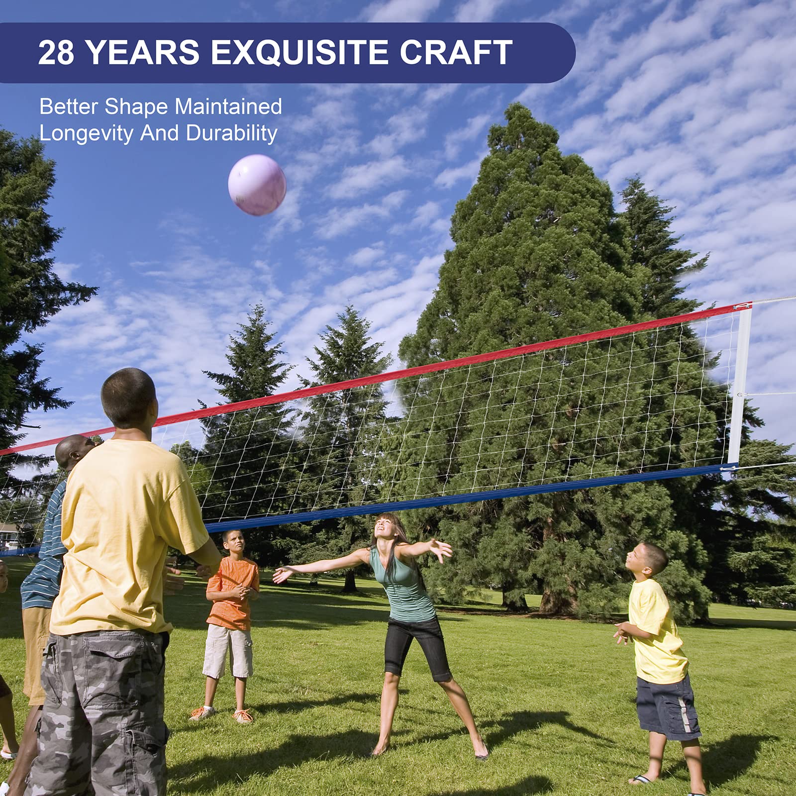 Xxxyyy Professional Volleyball Net Outdoor Heavy Duty, Upgraded Weather Resistance, Lengthened Stainless Steel Cable, Thicker Si