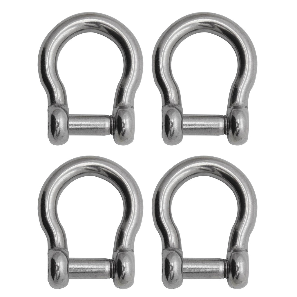 Extreme Max 3006.8414.4 Boattector Stainless Steel Bow Shackle With No-Snag Pin - 1/2'', 4-Pack