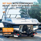 Welluck Boat Trailer Transom Tie Downs Straps 1200 Lbs, 2'' X 4' Adjustable Boat Buckle Transom Tie Downs To Trailer, Marine, Je
