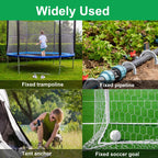Trampolines Wind Stakes 4 Pack 12 Inch, U Shaped Rebar Stakes Heavy Duty, Safety Ground Anchor Galvanized Steel Wind Stakes For