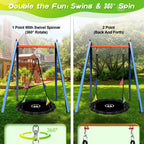 HeyZoo 48 Inch Saucer Swing, 900lbs Weight Capacity Tree Swing Sets for Backyard 2 Added Hanging Straps Adjustable Multi-Strand