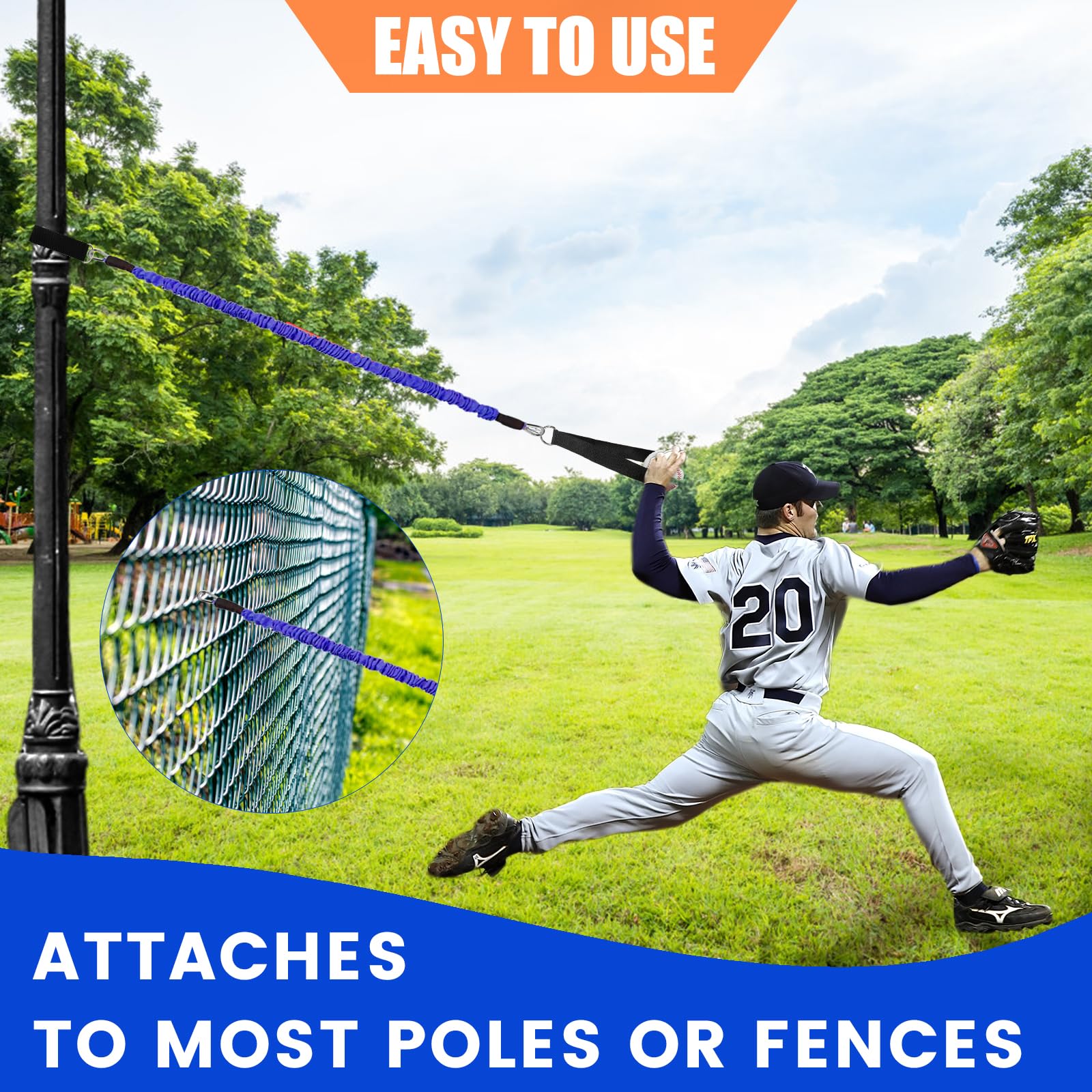 Baseball Resistance Trainer,Training Aid For Baseball Softball Pitchers,Interchangeable Grips To Build Arm Strength,Arm Bands Fo