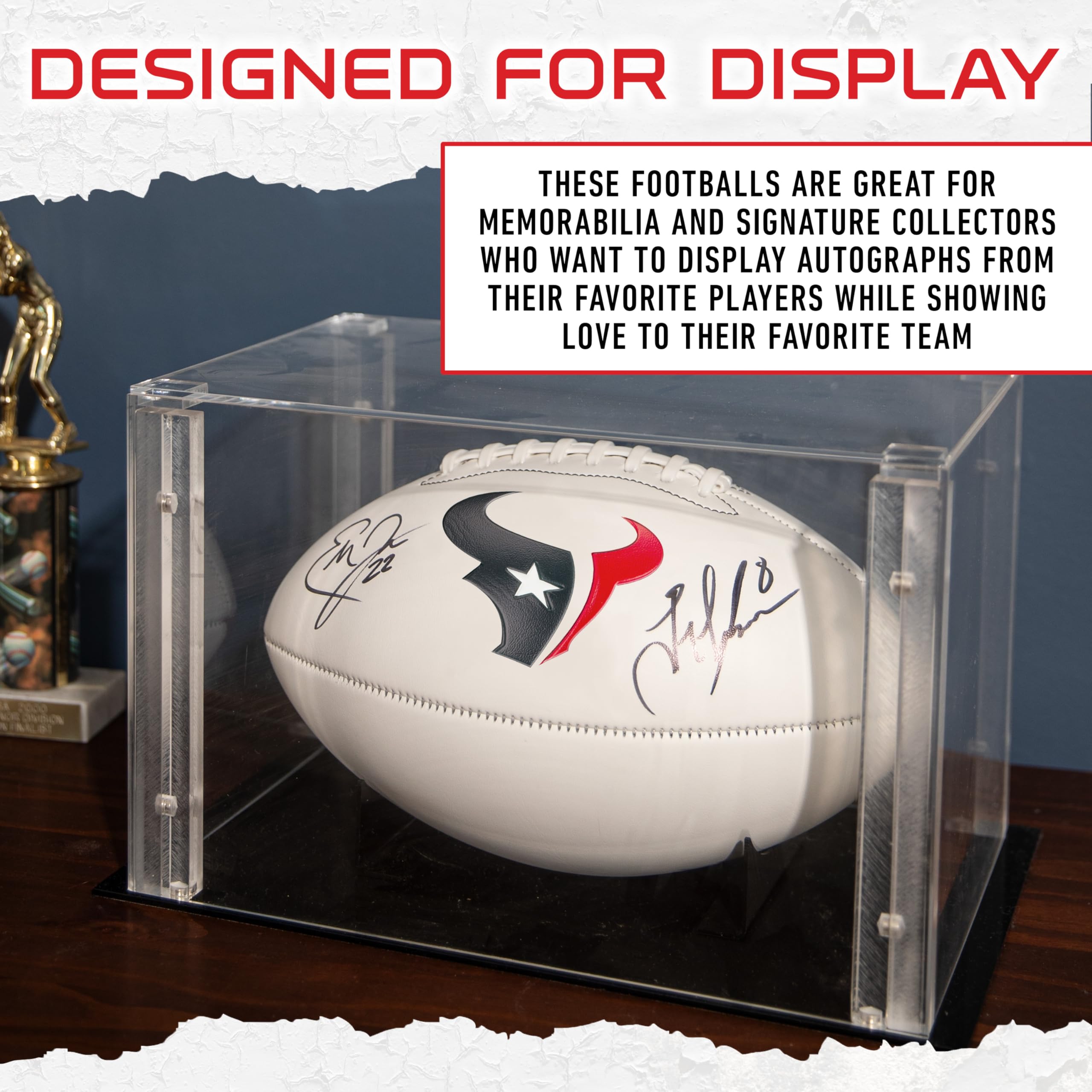 Franklin Sports Nfl Houston Texans Autograph Football - Official Size White Panel Souvenir Football For Autographs + Signatures