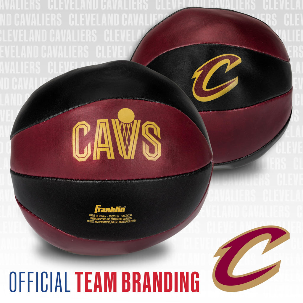 Franklin Sports Nba Cleveland Cavaliers Toy Basketballs - 2 Pack Of Kids Soft Mini Basketballs For Over The Door + Indoor Hoops